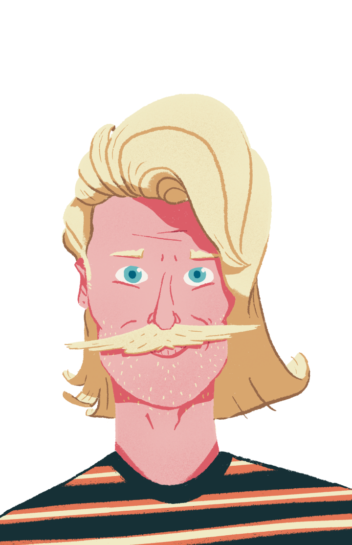 Self-portrait illustrated of Jason Dejaegere